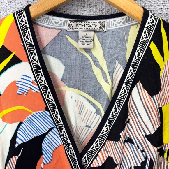 Flying Tomato Anthropologie Tropical Wrap Midi Dress Women Sz Small-Beach Floral - Picture 5 of 10